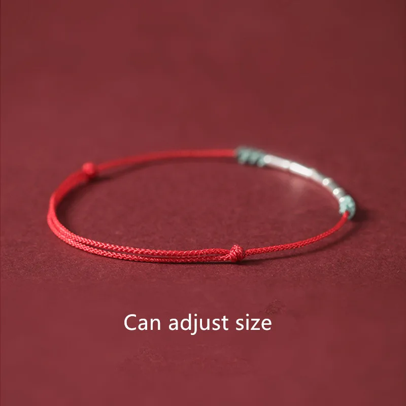 Handmade Silver Color Bracelet Lucky Bamboo Bangle Women Men Lovers' Best Friends Lucky Bracelet Anklet Size Adjust Drop Shippin