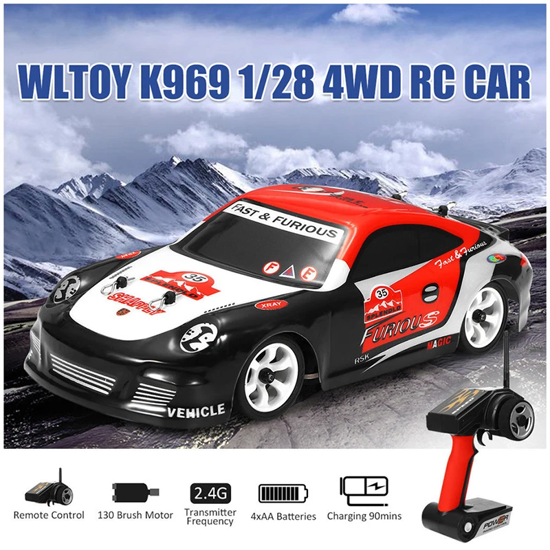 Wltoys RC 1/28 30Km/H 284131 K989 With Upgrade LCD Remote Control High Speed Racing Mosquito 2.4GHz Off-Road RTR Rally Drift Car