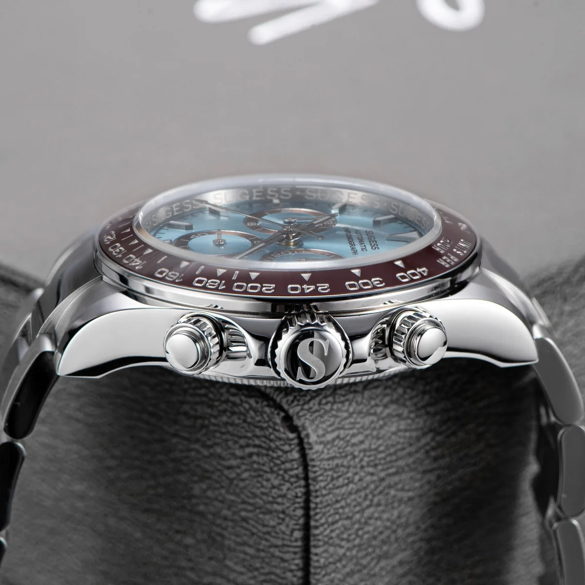 Sugess Diving Mens Watch Panda Automatic Mechanical Chronograph Peacock SL4801 Movement Wristwatch Waterproof Ceramic Bezel New