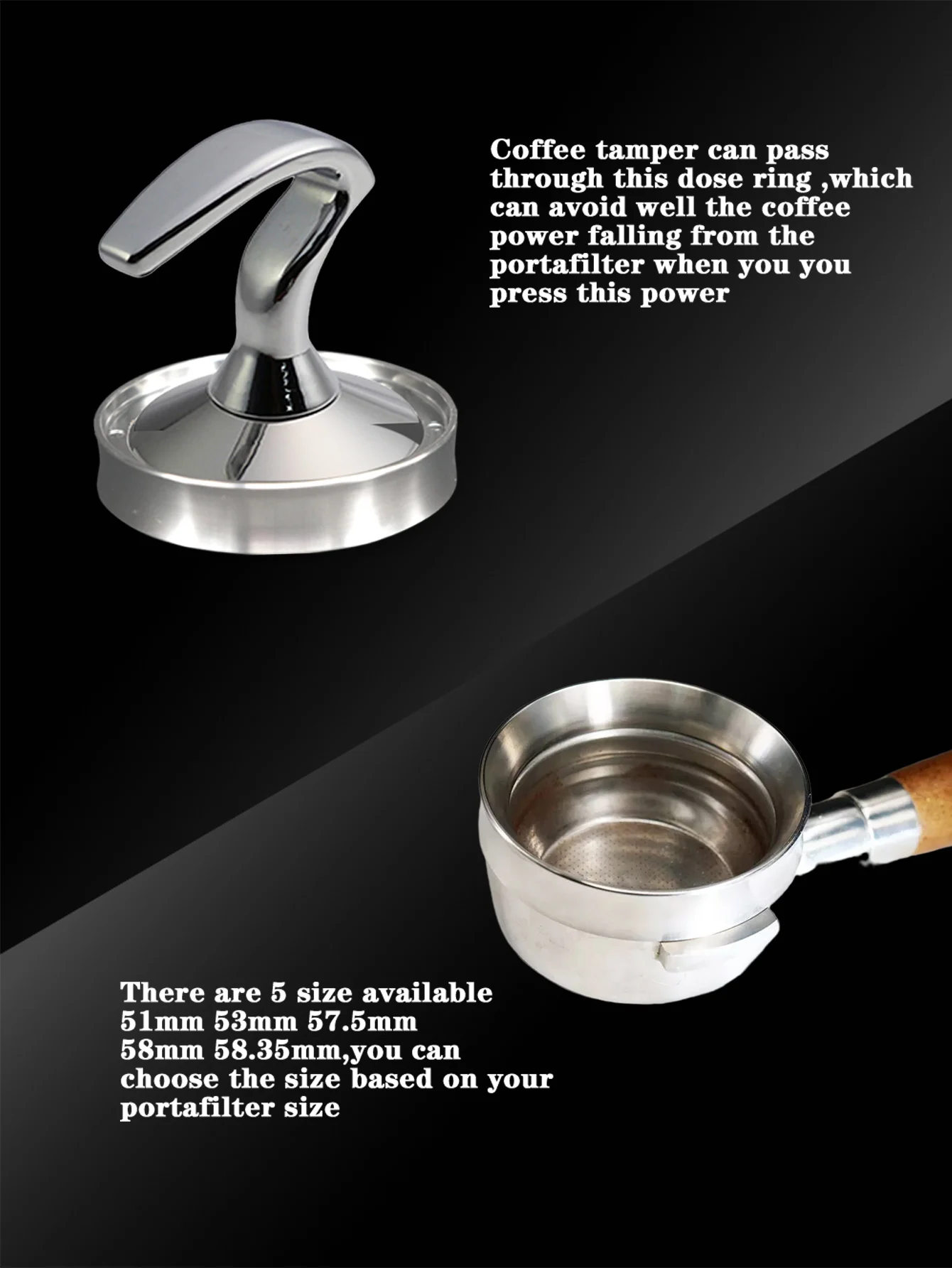 51/53/57.5/58/58.35mm Stainless Steel Intelligent Dosing Ring Brewing Bowl Coffee Powder For Espresso Barista Funnel Portafilter