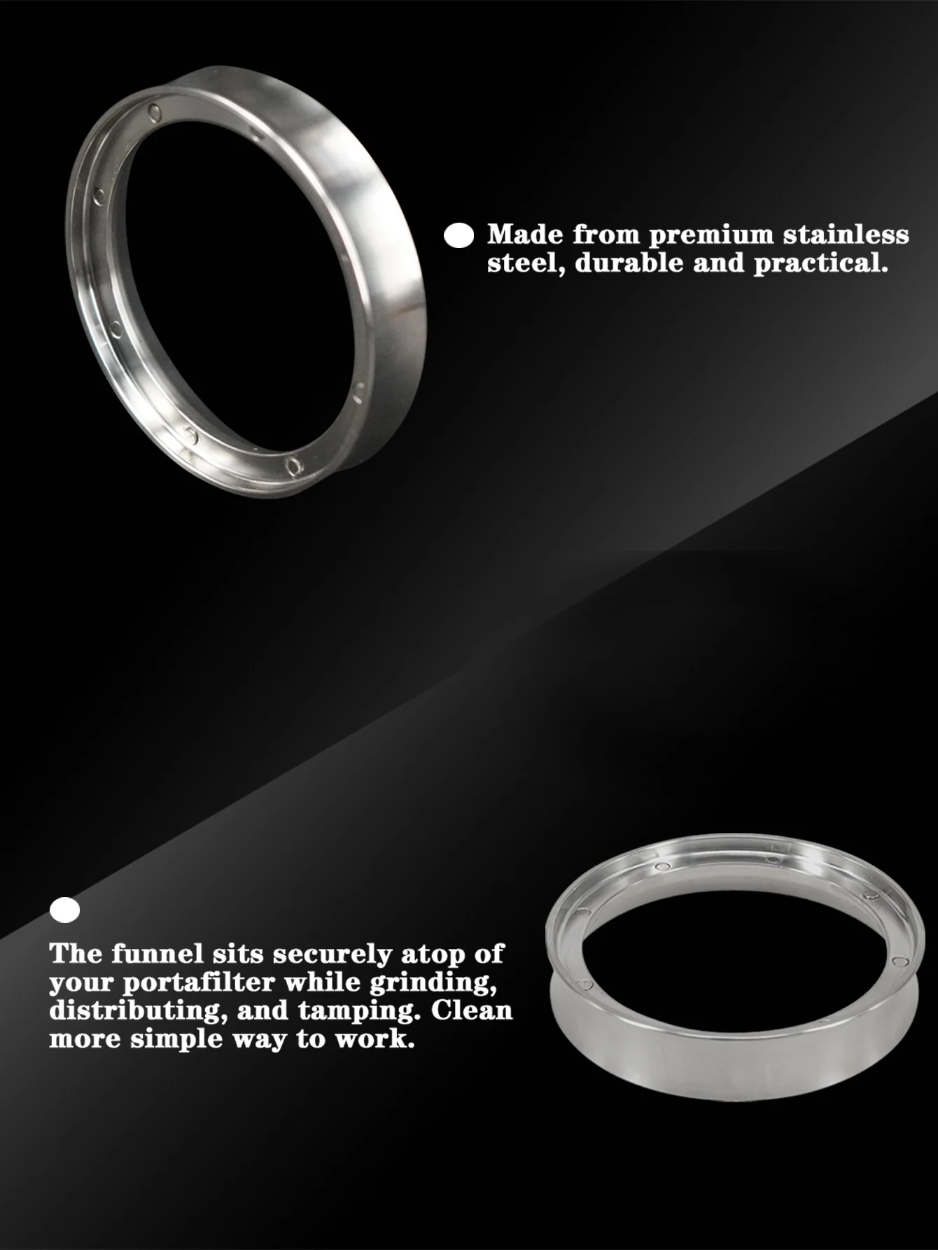 51/53/57.5/58/58.35mm Stainless Steel Intelligent Dosing Ring Brewing Bowl Coffee Powder For Espresso Barista Funnel Portafilter