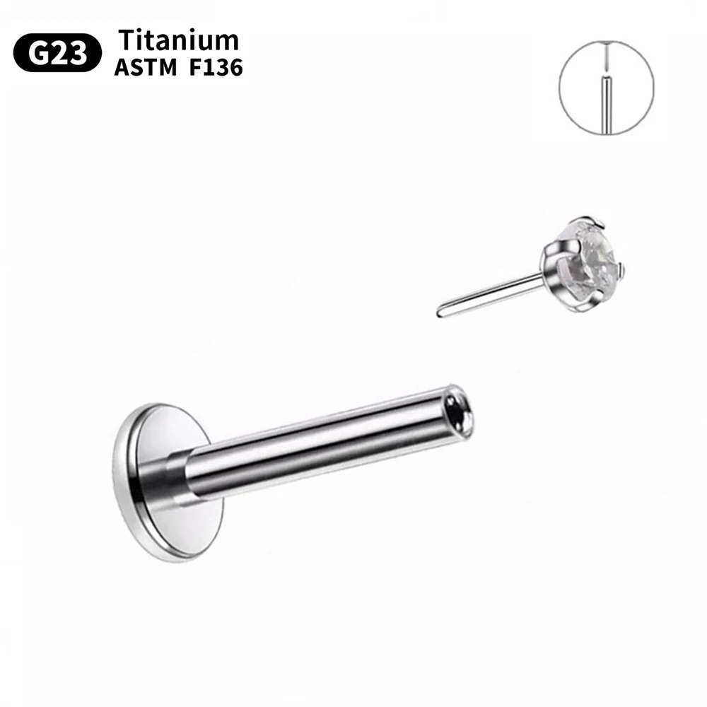 1.5mm/2mm/3mm/4mm 10pcs G23 Titanium Piercing Labret Lip Stud Earrings for Women Wholesale Body Jewelry Nasal 20/18/16G Labret