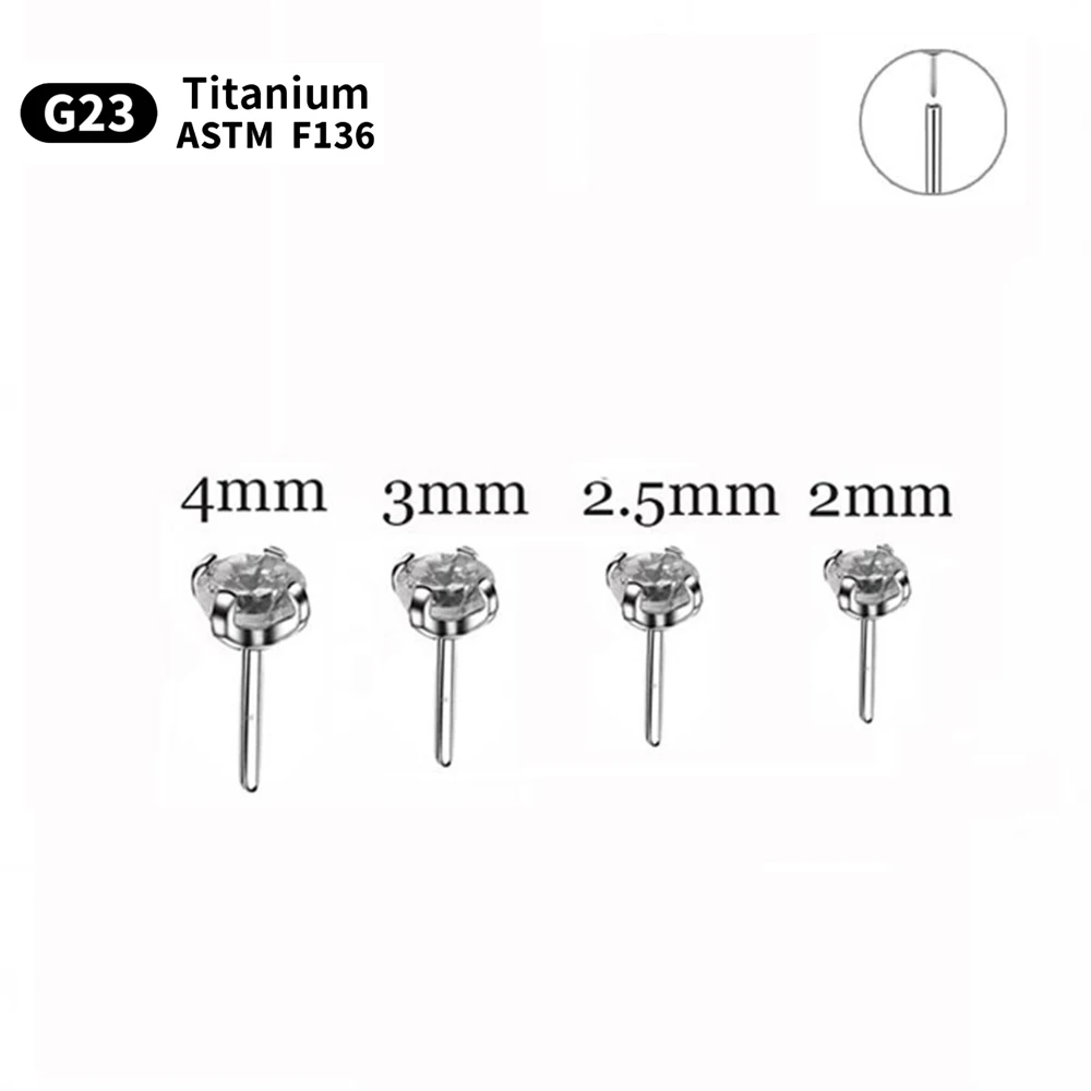 1.5mm/2mm/3mm/4mm 10pcs G23 Titanium Piercing Labret Lip Stud Earrings for Women Wholesale Body Jewelry Nasal 20/18/16G Labret