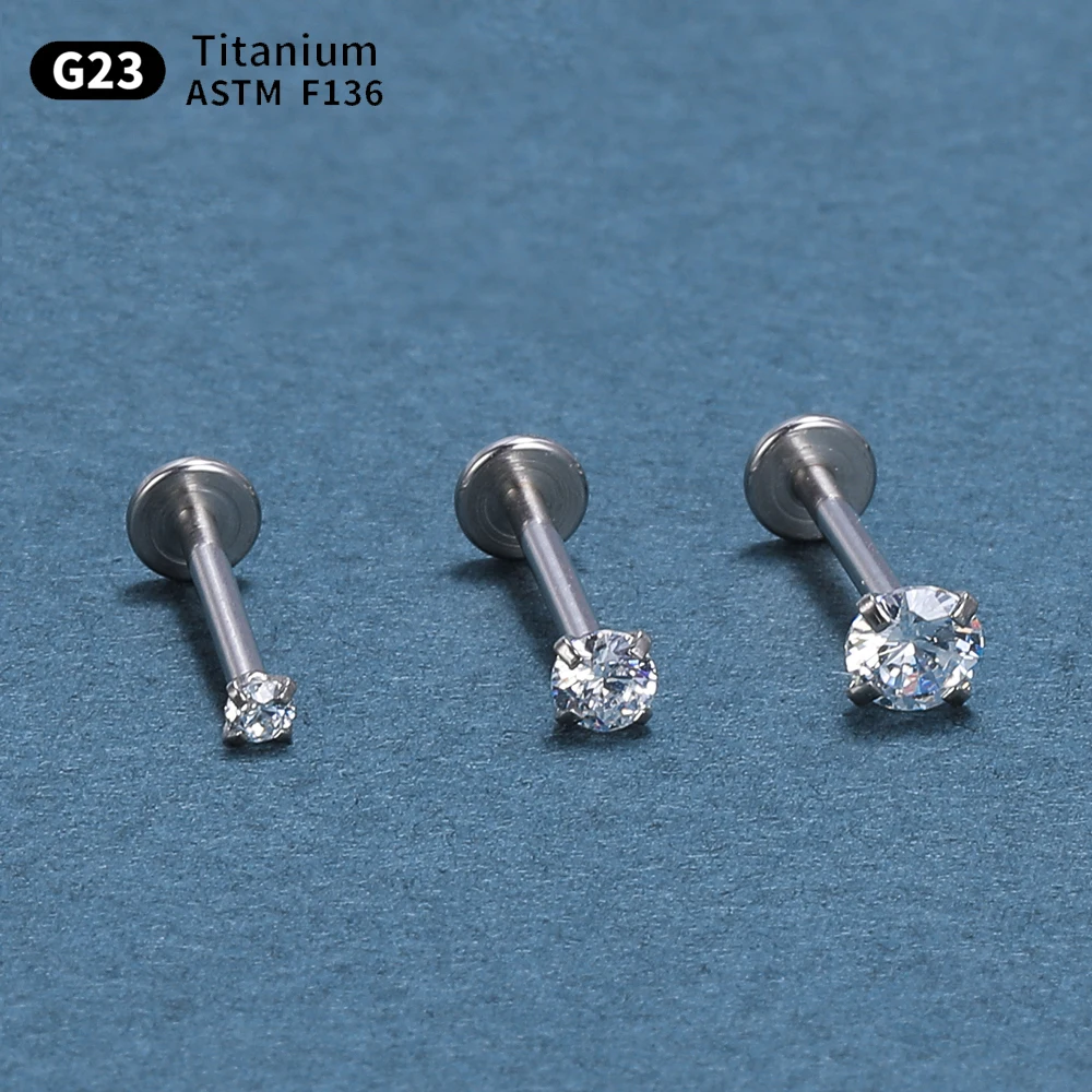 1.5mm/2mm/3mm/4mm 10pcs G23 Titanium Piercing Labret Lip Stud Earrings for Women Wholesale Body Jewelry Nasal 20/18/16G Labret