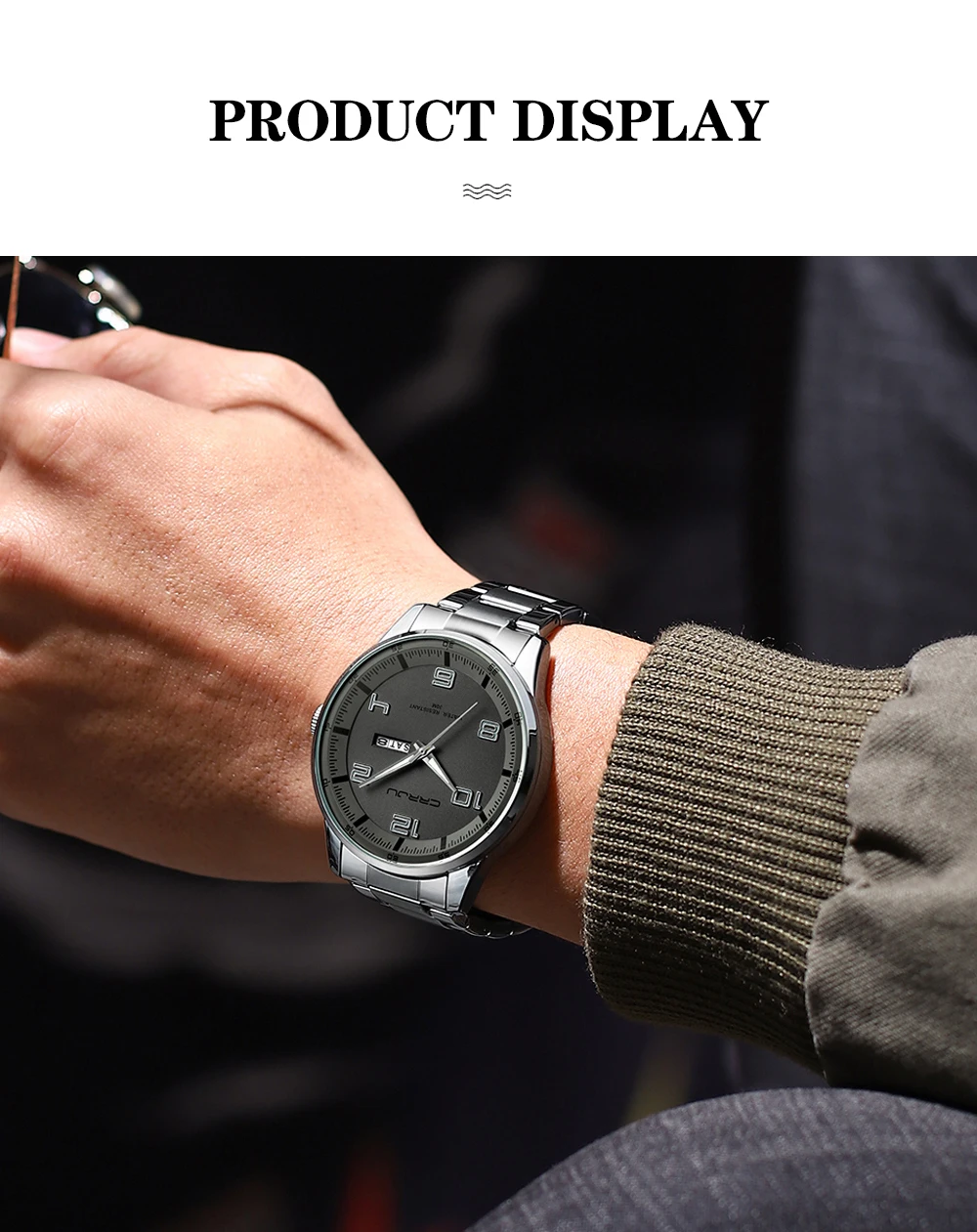 CRRJU Business Men Luxury Watches Stainless Steel Quartz Auto Date Clock with Luminous Hands Relogio Masculino