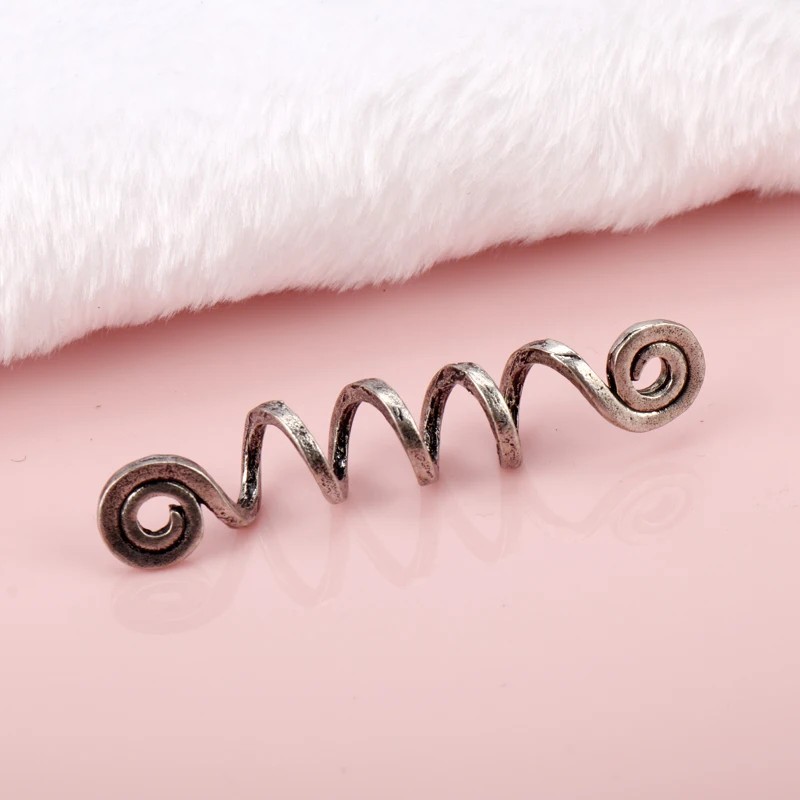 Viking Spiral Charms Beads for Hair Braids for Beard Hair Beads Jewelry Vintage Women Girl Hairpin Hair Clips Accessories-15