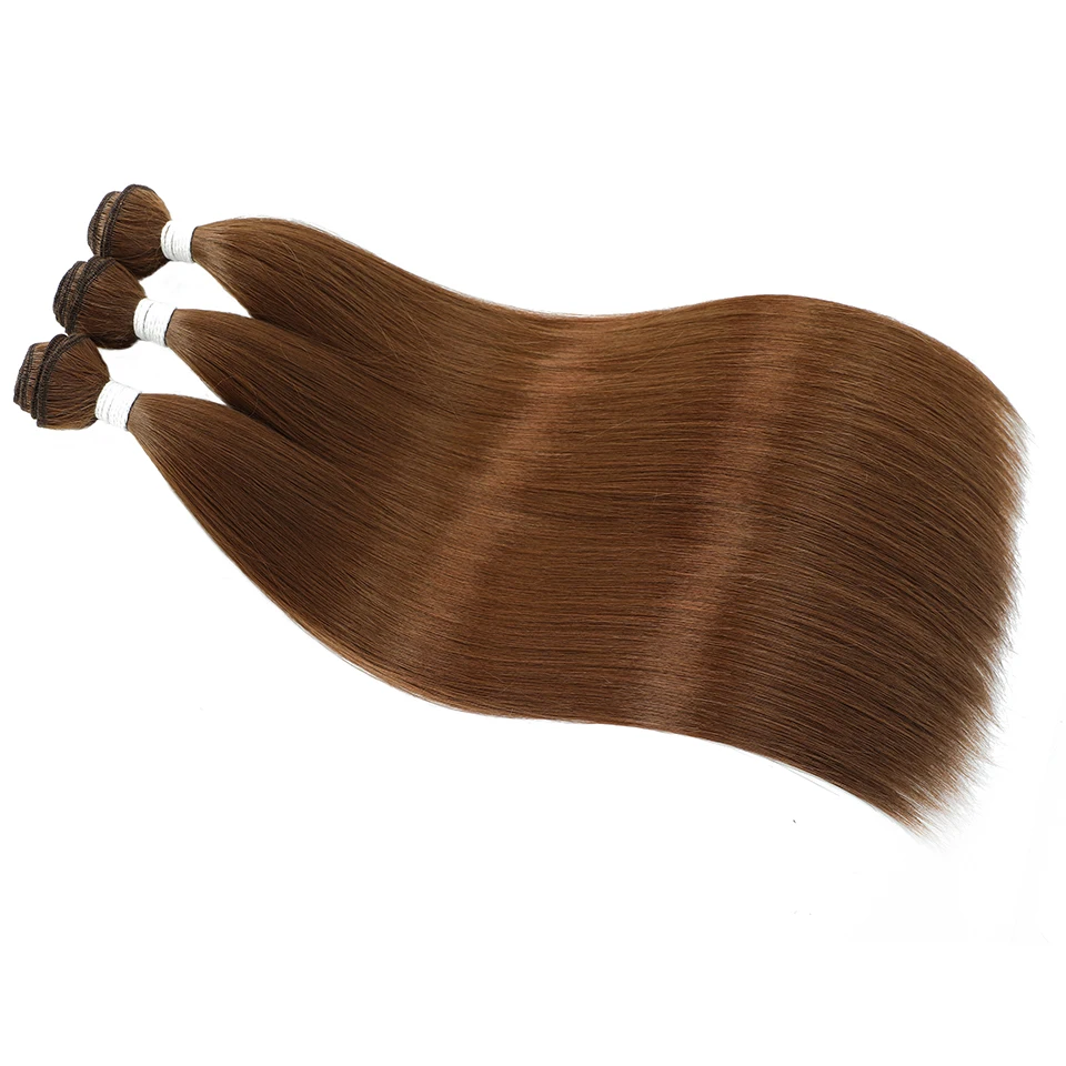 Straight Hair Bundles Synthetic Natural Hair Weaving Brown 613 Bundles Hair Extensions Ombre Red Blonde Weave Long Fake Hair