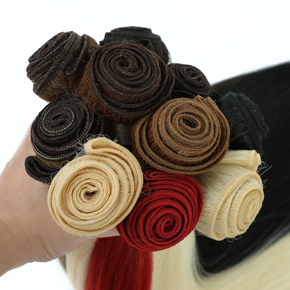 Straight Hair Bundles Synthetic Natural Hair Weaving Brown 613 Bundles Hair Extensions Ombre Red Blonde Weave Long Fake Hair
