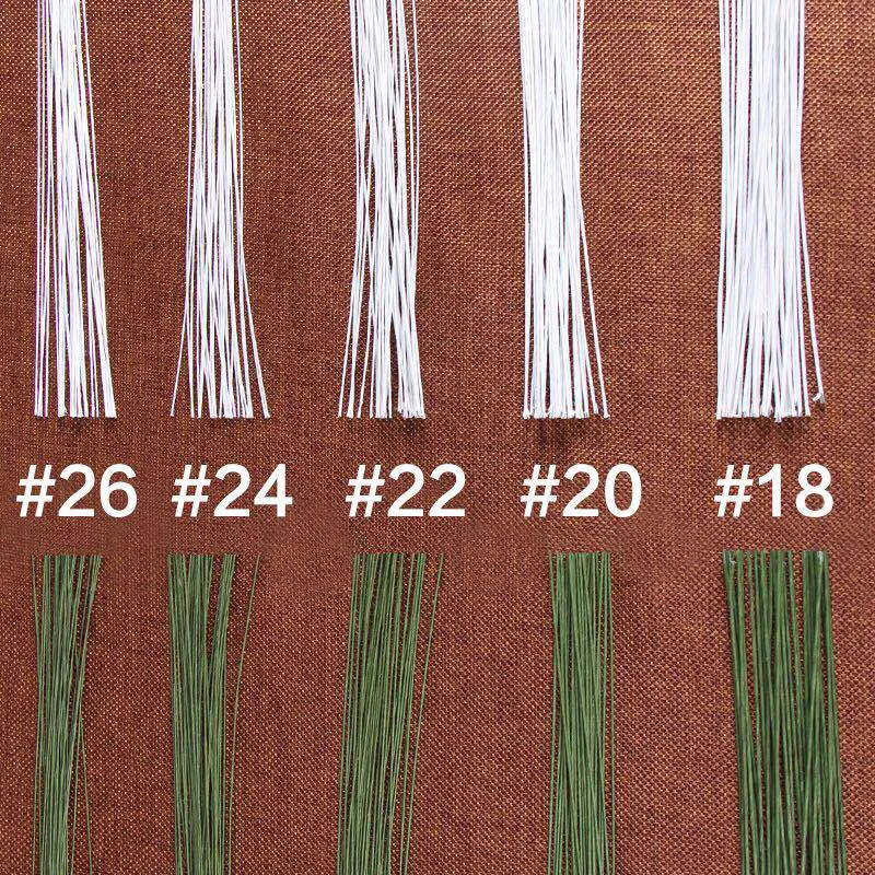 120pcs Fondant Paper Wrapped Iron Wire Handmade DIY Dough Plastic Doll Cake Plug-in Decoration Flower Pole Shelf