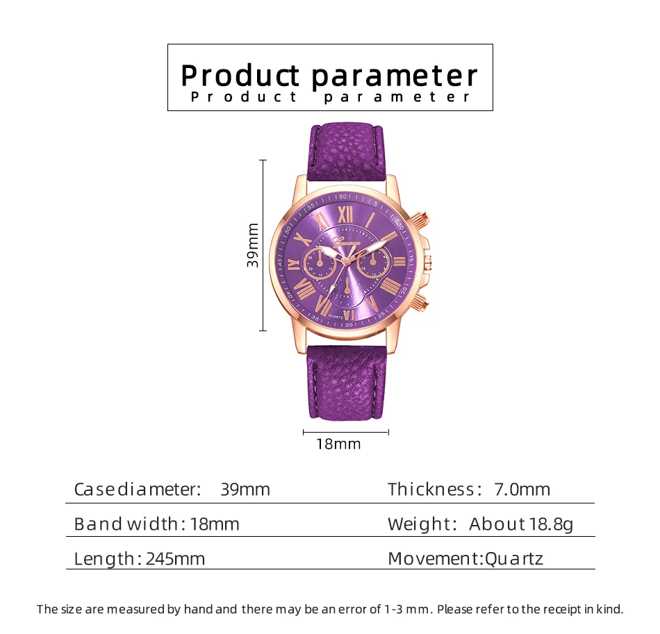 Reloj Mujer Fashion Women Watches Ladies Purple Leather Quartz Wrist Watch for Women Bussiness Casual Watch Relogio Feminino