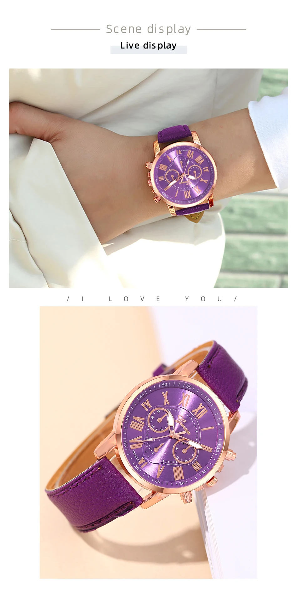 Reloj Mujer Fashion Women Watches Ladies Purple Leather Quartz Wrist Watch for Women Bussiness Casual Watch Relogio Feminino