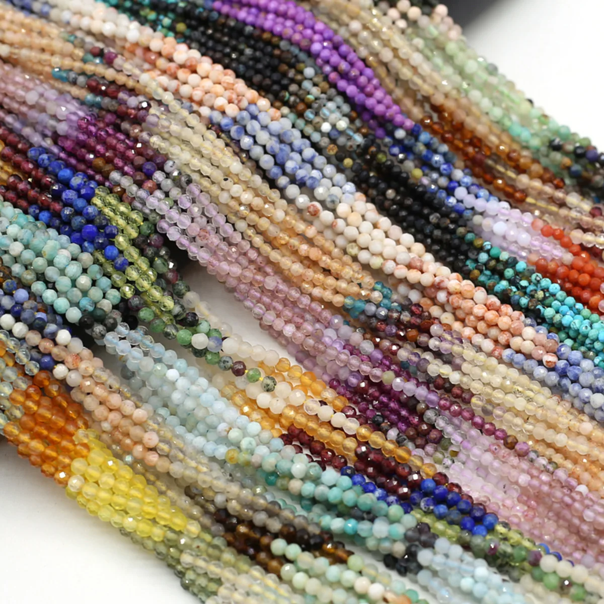 Wholesale 2/3/4mm Natural Stone Amethyst Tiger Eye Tourmaline Zircon Cut Angle Spacing Beads DIY Men's And Women's Bracelet