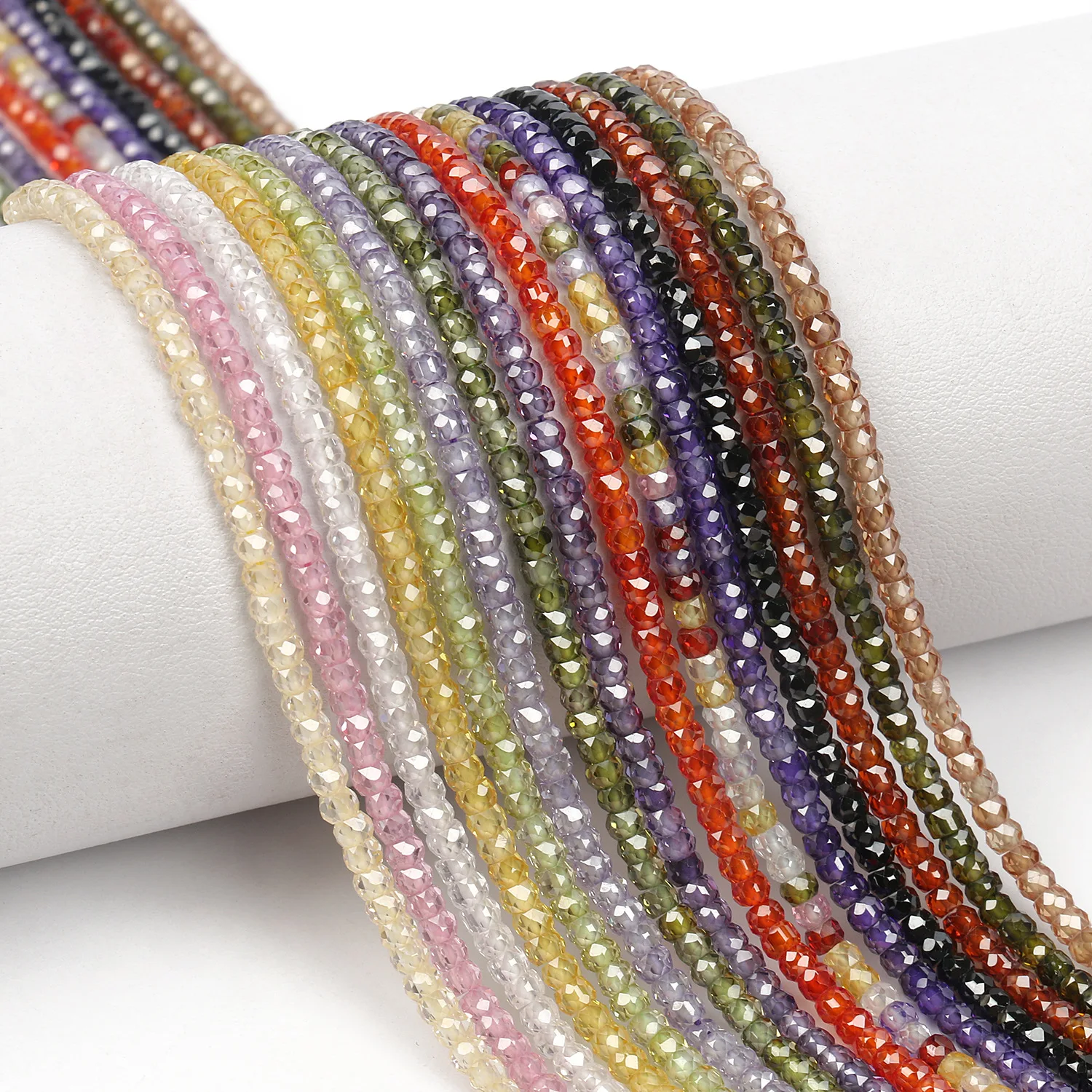 Wholesale 2/3/4mm Natural Stone Amethyst Tiger Eye Tourmaline Zircon Cut Angle Spacing Beads DIY Men's And Women's Bracelet
