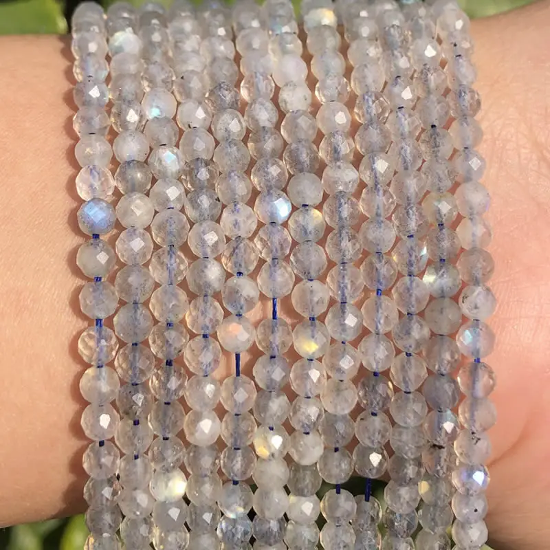 Wholesale 2/3/4mm Natural Stone Amethyst Tiger Eye Tourmaline Zircon Cut Angle Spacing Beads DIY Men's And Women's Bracelet