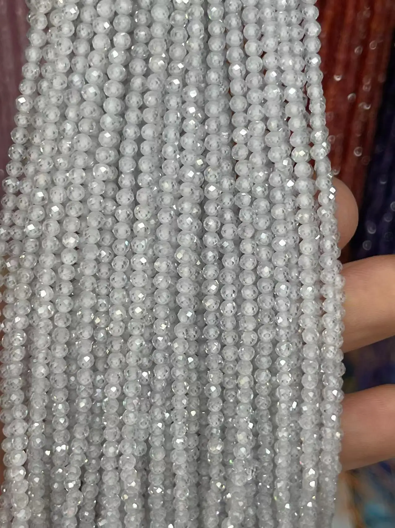 Wholesale 2/3/4mm Natural Stone Amethyst Tiger Eye Tourmaline Zircon Cut Angle Spacing Beads DIY Men's And Women's Bracelet