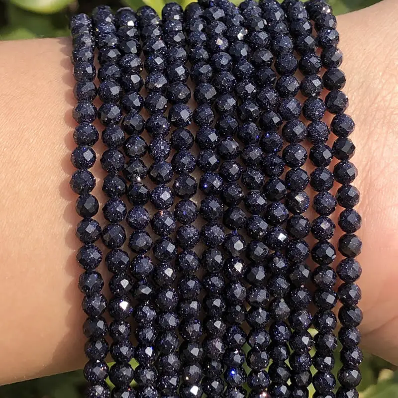 Wholesale 2/3/4mm Natural Stone Amethyst Tiger Eye Tourmaline Zircon Cut Angle Spacing Beads DIY Men's And Women's Bracelet