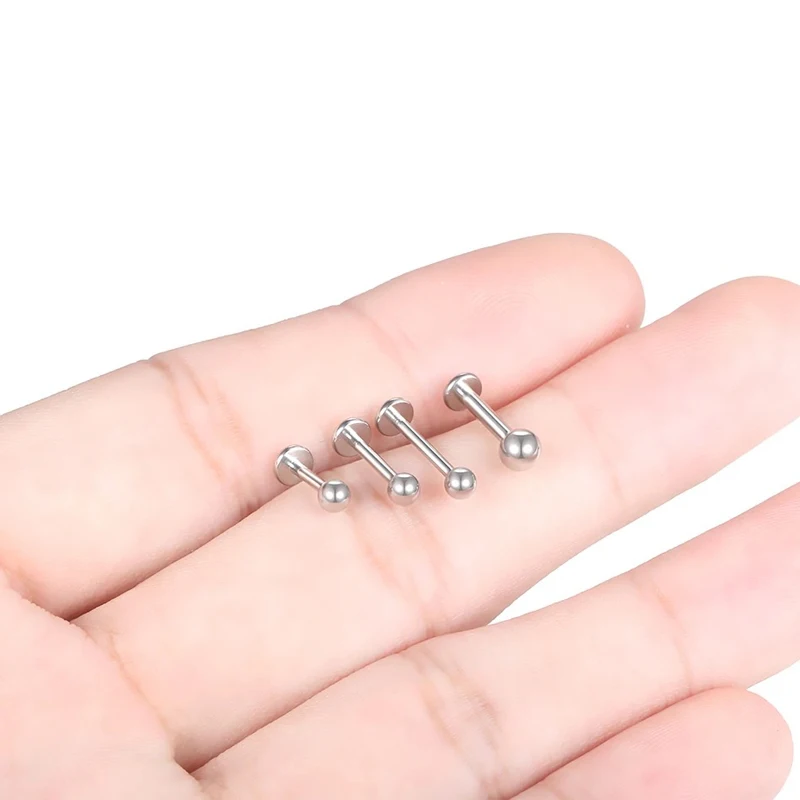 10pc ASTM-F136 Titanium Tragus Piercing 18G 16G 14G Labret Stud Lip Rings Piercing Oreja Cartilage Earring Labret Body Jewelry