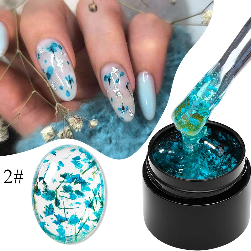 Mtssii Dried Flower Gel Nail Polish Natural Flower Fairy Series Semi Permanent Soak Off UV Nail Gel Painting Nail Art Varnishes