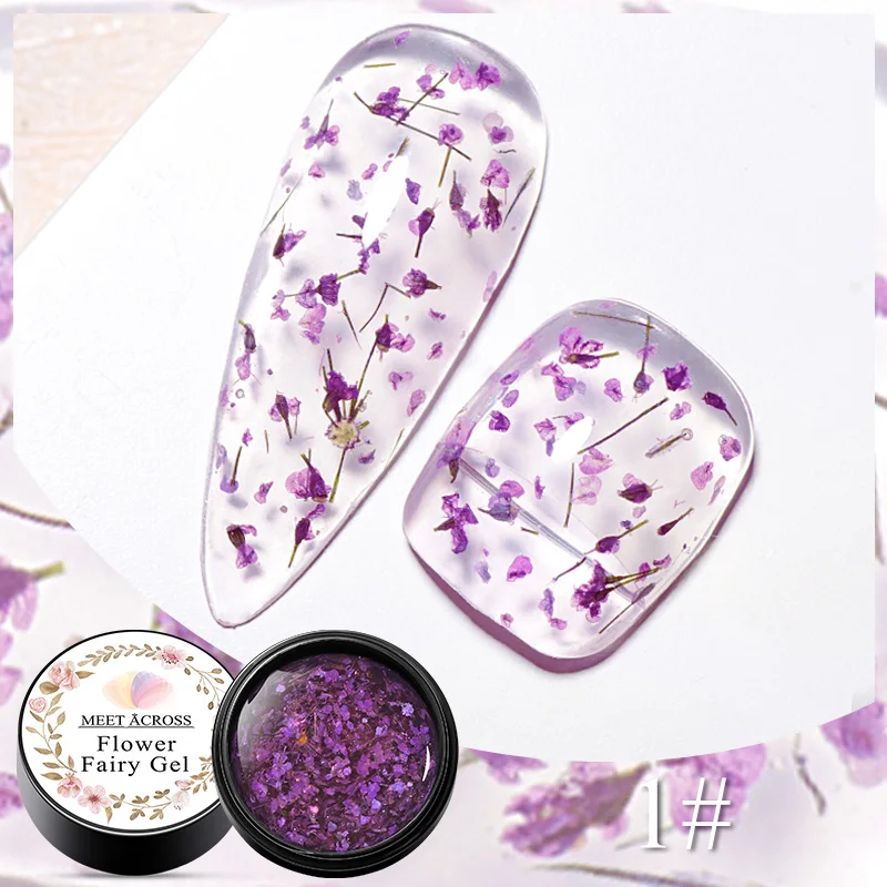 Mtssii Dried Flower Gel Nail Polish Natural Flower Fairy Series Semi Permanent Soak Off UV Nail Gel Painting Nail Art Varnishes