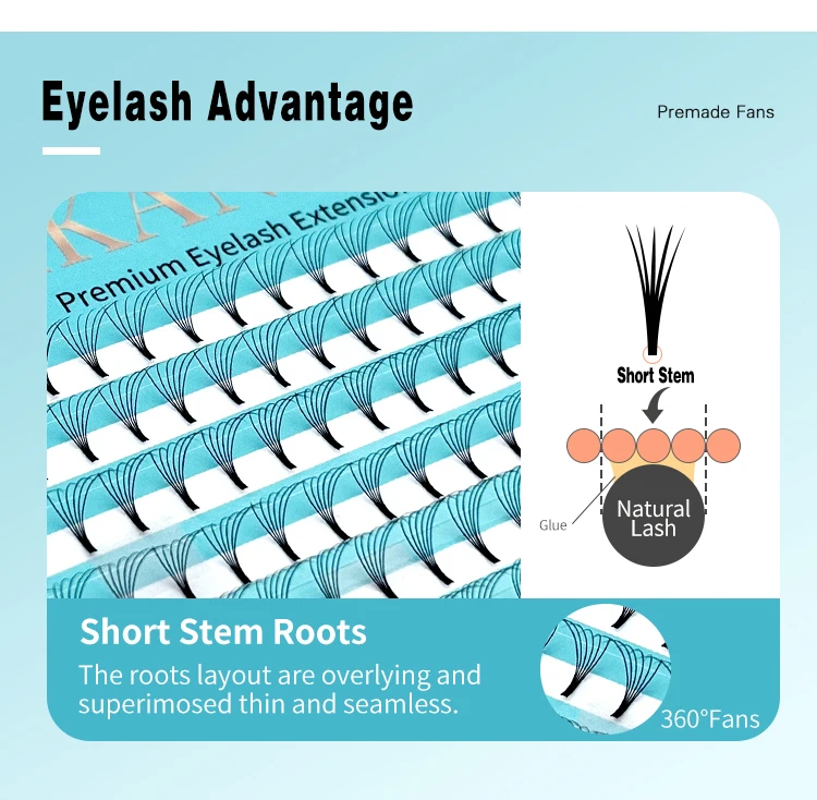 Lakanaku 320 Fans Premade Volume Fans 3D 4D 5D 6D Soft Cashmere Matte Eyelashes Large Capacity Cilios Individual Lash Extension