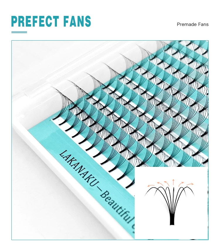 Lakanaku 320 Fans Premade Volume Fans 3D 4D 5D 6D Soft Cashmere Matte Eyelashes Large Capacity Cilios Individual Lash Extension