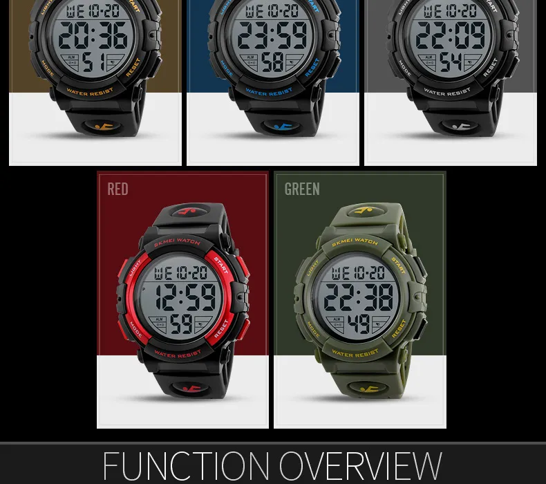 SKMEI 1258 Men Multifunction Watches Military 5Bar Waterproof Digital Watch Relogio Masculino Fashion Outdoor Sport Watch