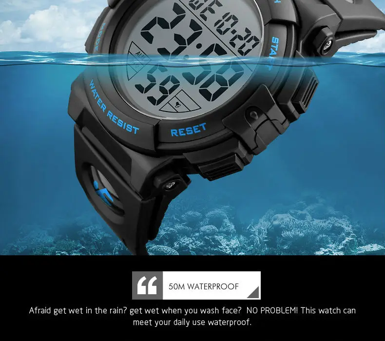 SKMEI 1258 Men Multifunction Watches Military 5Bar Waterproof Digital Watch Relogio Masculino Fashion Outdoor Sport Watch