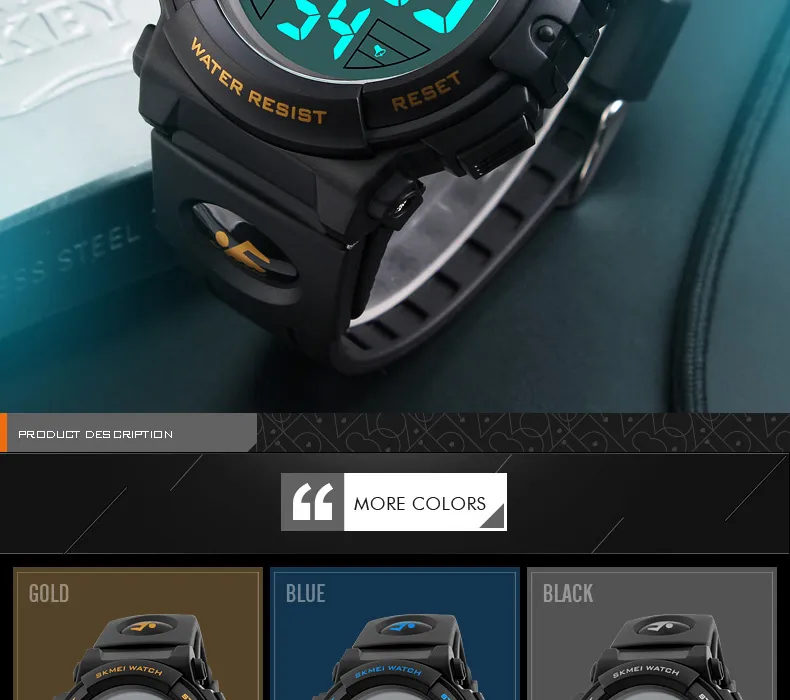 SKMEI 1258 Men Multifunction Watches Military 5Bar Waterproof Digital Watch Relogio Masculino Fashion Outdoor Sport Watch