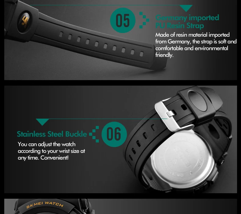 SKMEI 1258 Men Multifunction Watches Military 5Bar Waterproof Digital Watch Relogio Masculino Fashion Outdoor Sport Watch