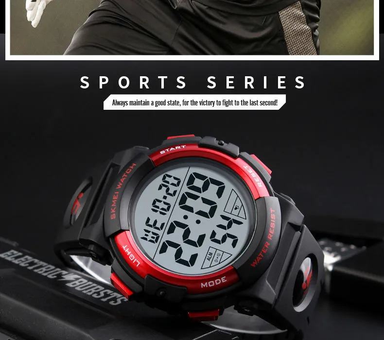 SKMEI 1258 Men Multifunction Watches Military 5Bar Waterproof Digital Watch Relogio Masculino Fashion Outdoor Sport Watch