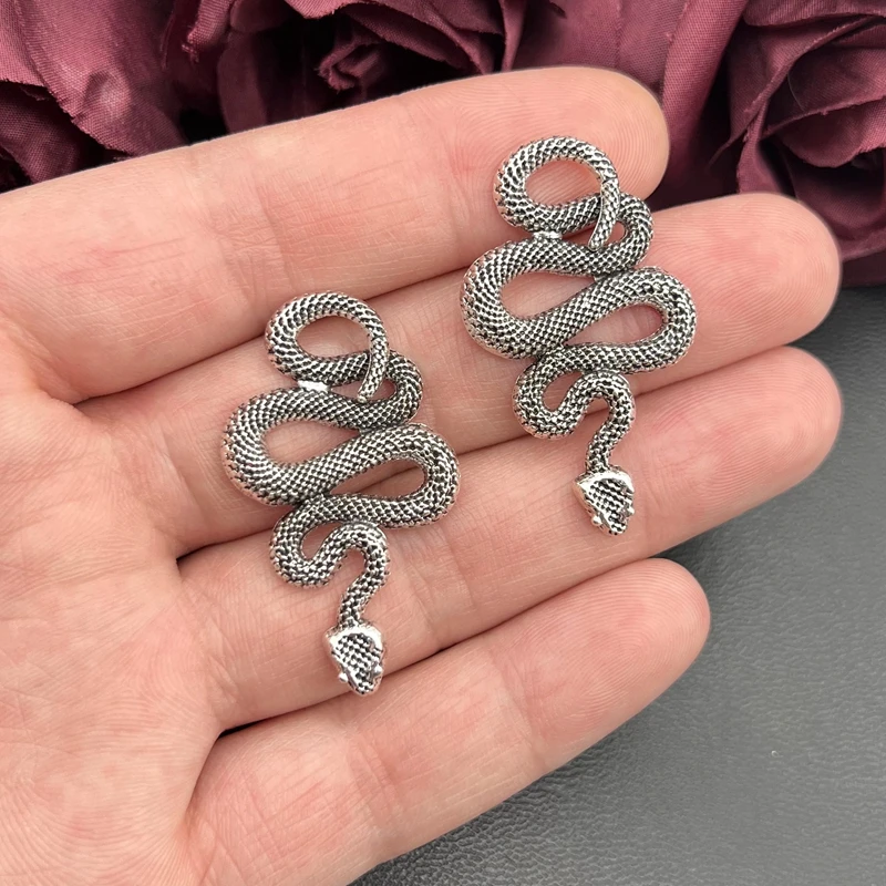 5Pcs 43*25mm 3 Colors Snake Charms Pendant Designer Charms Fit Jewelry Making DIY Jewelry Findings