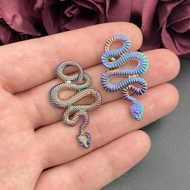 5Pcs 43*25mm 3 Colors Snake Charms Pendant Designer Charms Fit Jewelry Making DIY Jewelry Findings