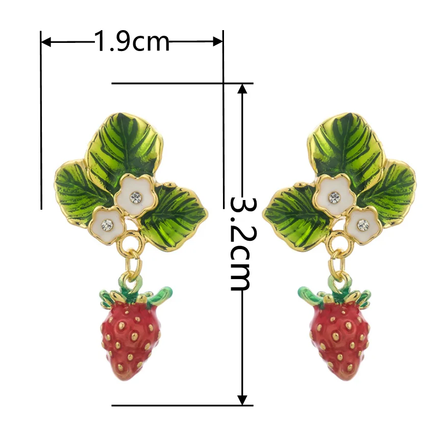 Retro Exaggerated Baroque Love Strawberry Women's Earrings 2023 Fashion New Fruit Series Leisure Holiday Jewelry Ear Accessories