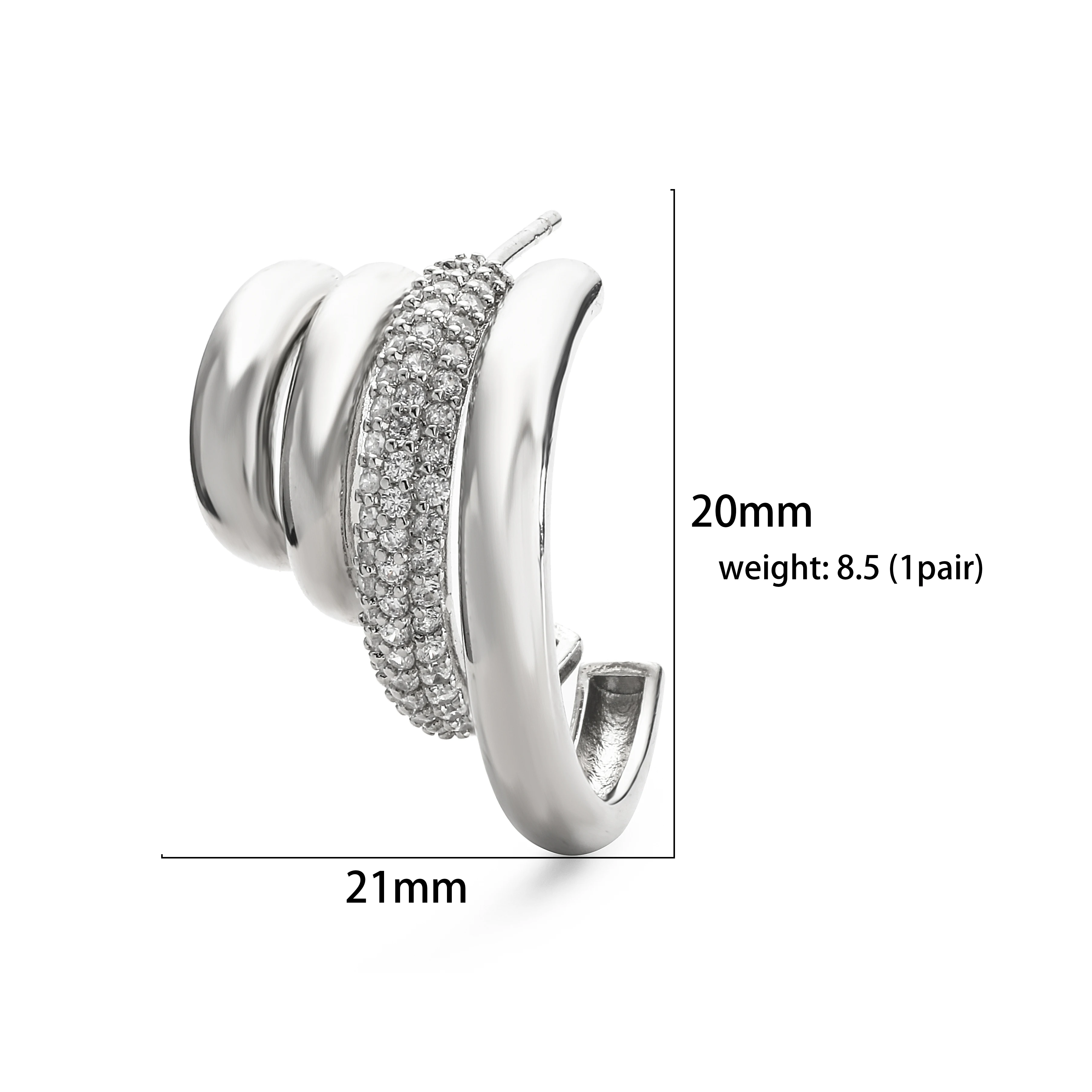 HECHENG, Modern Jewelry Brass Zircon Hoop Earrings New Trend Hot Selling Gold Color Fashion Drop Earrings For Women
