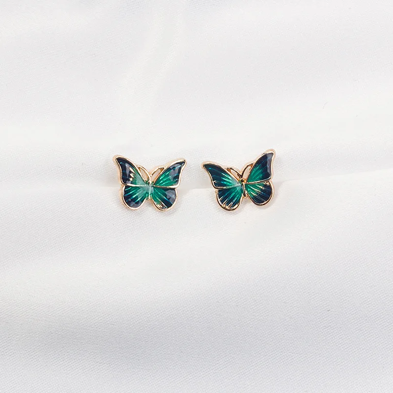Stud Earrings for Women Enamel Oil Butterfly Earrings Cute Sweet Fashion Korean Small Jewelry aretes de mujer pendientes brincos