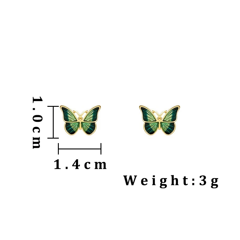Stud Earrings for Women Enamel Oil Butterfly Earrings Cute Sweet Fashion Korean Small Jewelry aretes de mujer pendientes brincos