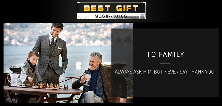 MEGIR Fashion Man's Quartz Analog Wristwatch Brand Waterproof Luxury Leather Watches for Men Casual Black Watch Male 1010