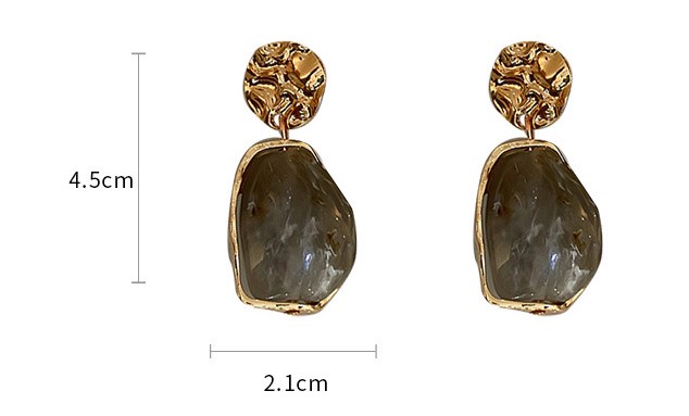 New Fashion Earrings Zircon Square Stone Earrings Vintage Gold Color Small Earrings for Women Jewelry Accessorries