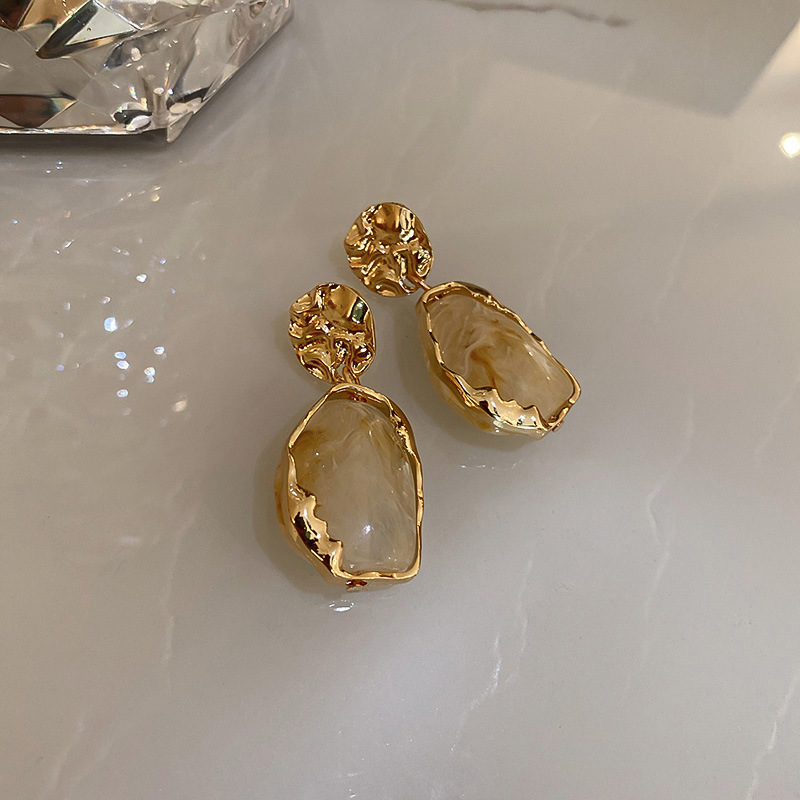 New Fashion Earrings Zircon Square Stone Earrings Vintage Gold Color Small Earrings for Women Jewelry Accessorries