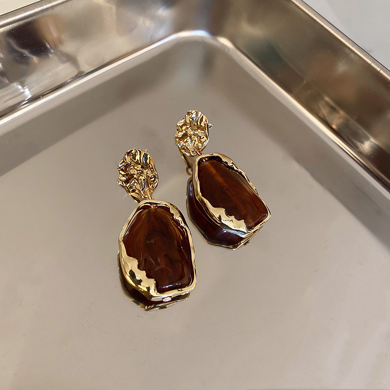 New Fashion Earrings Zircon Square Stone Earrings Vintage Gold Color Small Earrings for Women Jewelry Accessorries