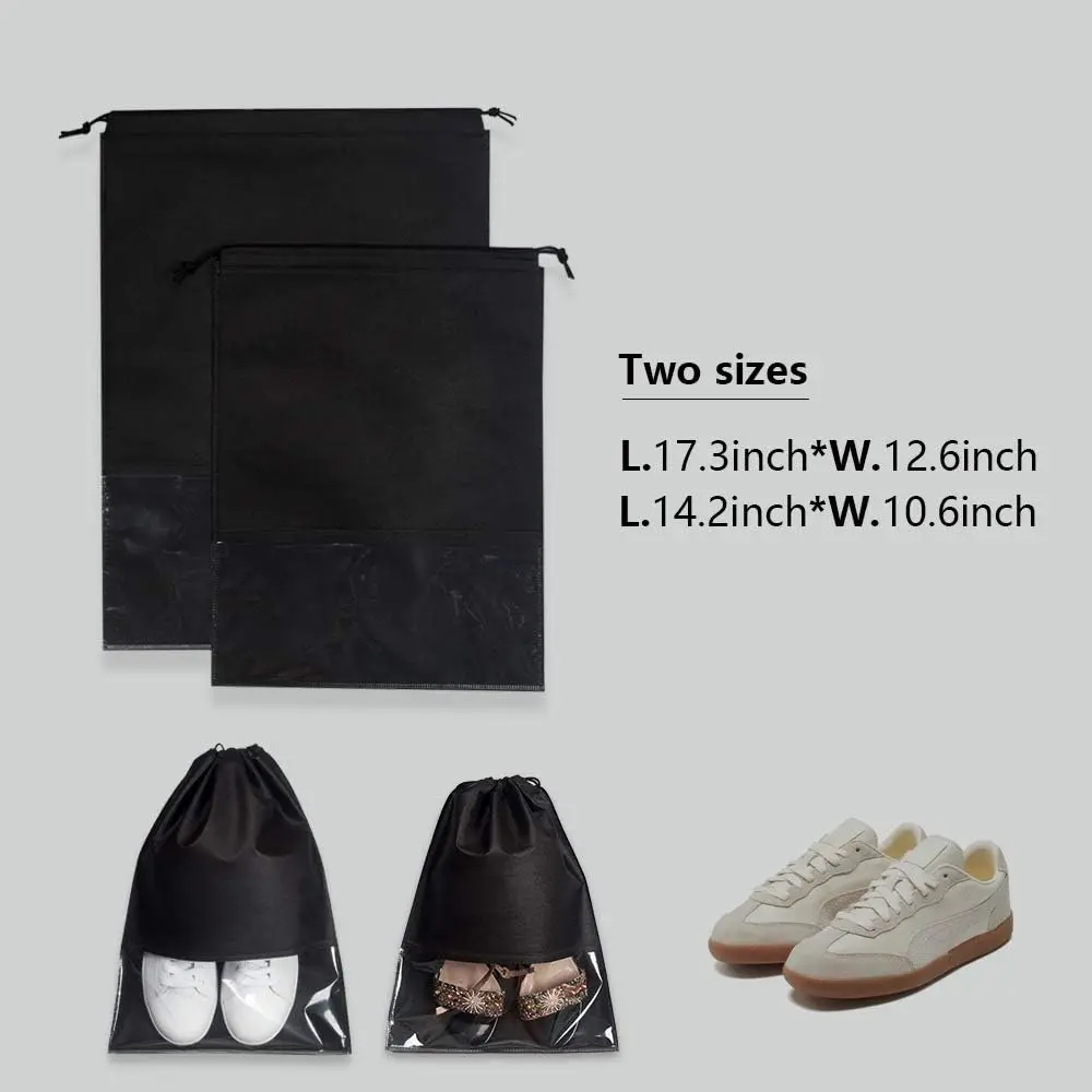 5/10PCS Travel Shoe Bags Portable Shoes Bag with Drawstring Non-Woven Fabric Shoe Storage Bags Dustproof Clothes Shoe Organizer