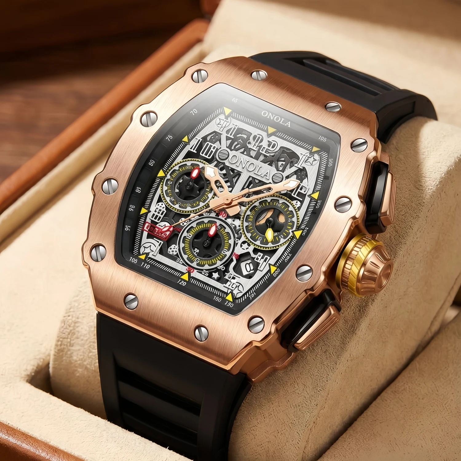 ONOLA Brand Luxury Watch Men Wrist Watches Multifunction Sports Waterproof Luminous Sports Casual Clock Men Quartz Watches Men
