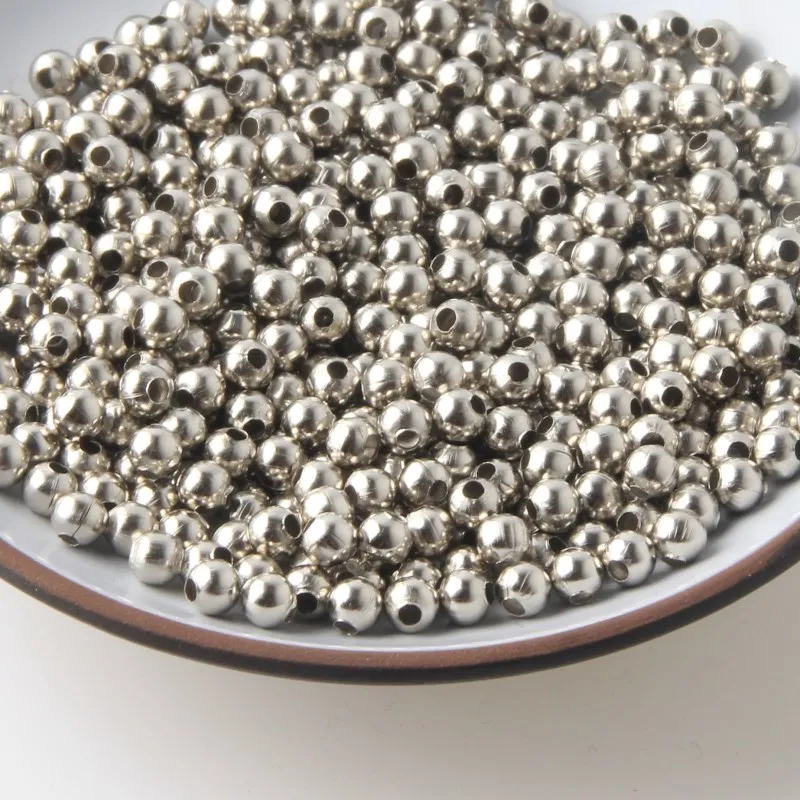 Jewelry Findings Diy Metal Beads Gold Color/Rhodium/Bronze Tone Smooth Ball Spacer Beads For Jewelry Making 2/2.5/3/4/5/6/8/10mm