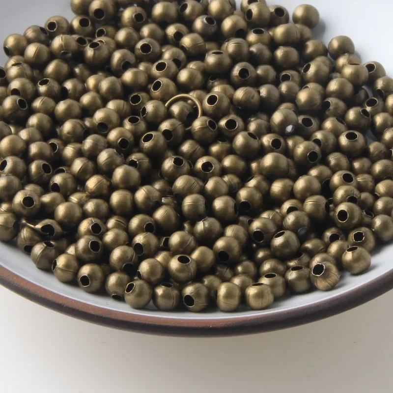 Jewelry Findings Diy Metal Beads Gold Color/Rhodium/Bronze Tone Smooth Ball Spacer Beads For Jewelry Making 2/2.5/3/4/5/6/8/10mm