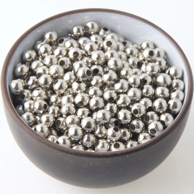Jewelry Findings Diy Metal Beads Gold Color/Rhodium/Bronze Tone Smooth Ball Spacer Beads For Jewelry Making 2/2.5/3/4/5/6/8/10mm