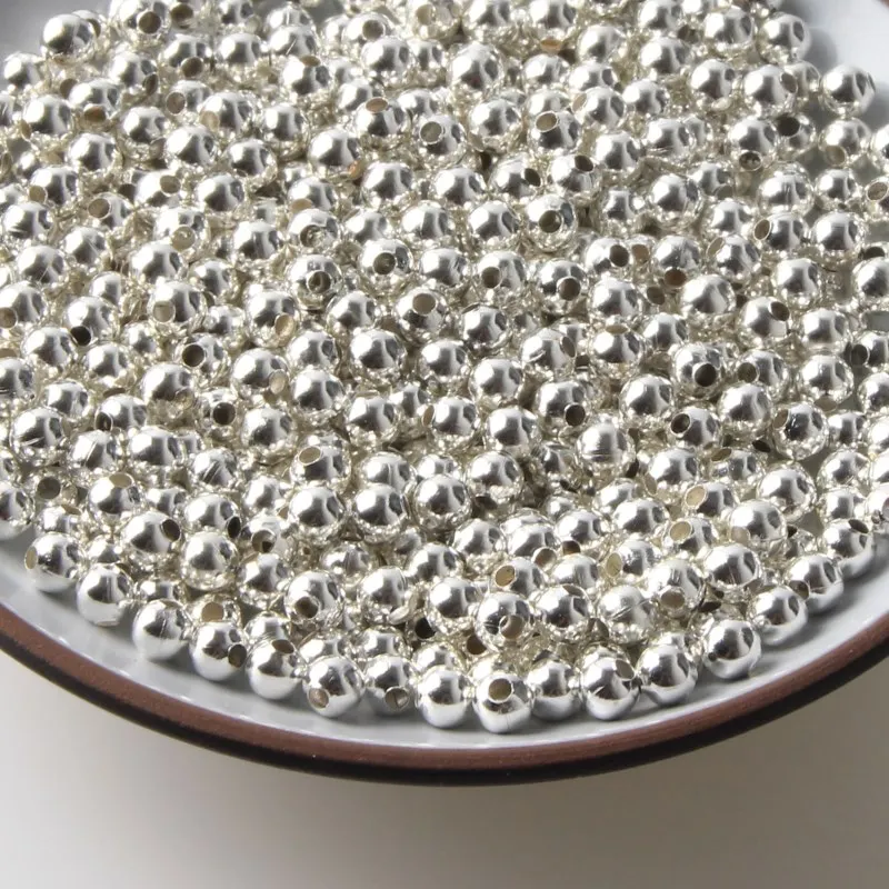 Jewelry Findings Diy Metal Beads Gold Color/Rhodium/Bronze Tone Smooth Ball Spacer Beads For Jewelry Making 2/2.5/3/4/5/6/8/10mm