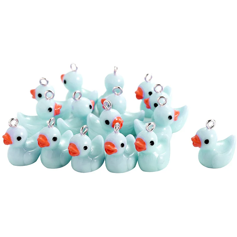 10pcs 18x21MM Cute Duck Resin Charms Earring Pendants for DIY Findings Necklace Keychain Bracelets Jewelry Making Accessories