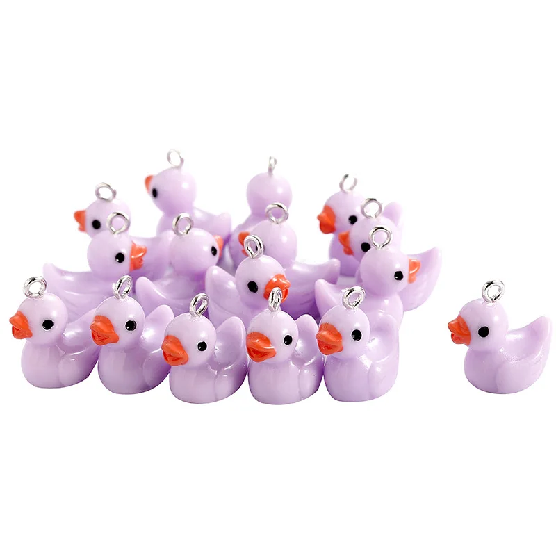 10pcs 18x21MM Cute Duck Resin Charms Earring Pendants for DIY Findings Necklace Keychain Bracelets Jewelry Making Accessories