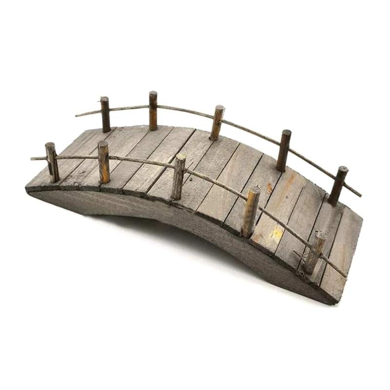 1:12 Dollhouse Mini Wooden Arch Bridge with Railings Miniatures Fairy Garden Miniature Crafts B03E