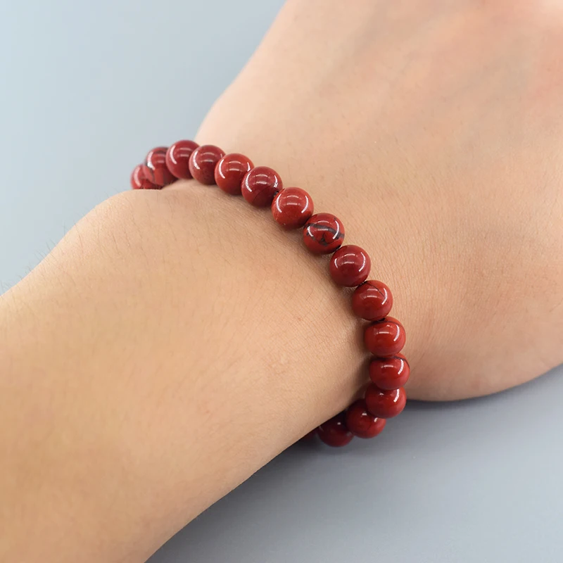 Natural Stone Genuine 5A Red Jasper Prayer Beaded Bracelets Women Men Rosary Meditation Bracelets Yoga Meditation Jewelry Gift